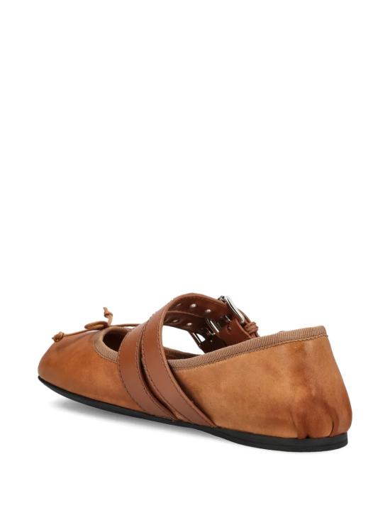 26SS 미우미우 플랫 슈즈 5F466A 3ZLVF098L Brown - MIU MIU