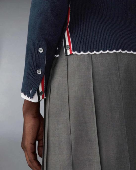 톰브라운 스웨터 톰 브라운 메리노 울 홀리데이 헥터 풀오버  블루 - THOM BROWNE