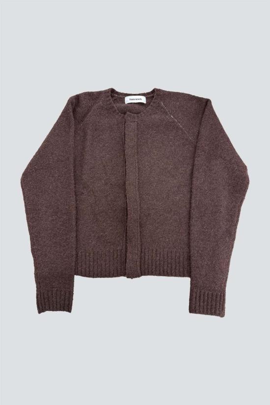  토니웩 가디건 토니왁 브라운 플래킷 버튼다운 니트
