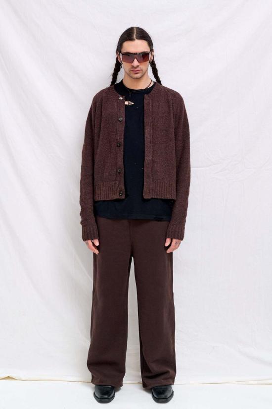  토니웩 가디건 토니왁 브라운 플래킷 버튼다운 니트 - TONYWACK