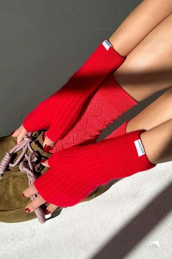  르 본 숍 장갑 르봉숍 캐시미어 손목 워머  (레드) - Le Bon Shoppe