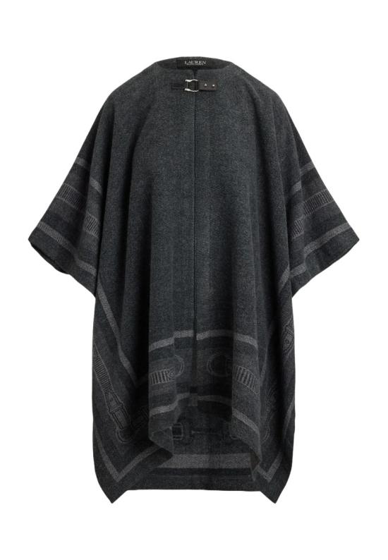 25FW 랄프 로렌 BLTNG 자카드 울 블렌드 판초 454960134004 Grey