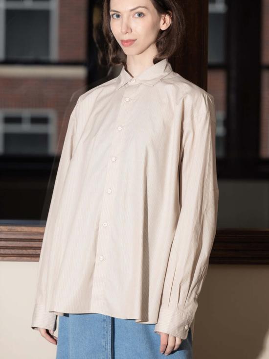  베이스레인지 언더웨어 세트  클로드 셔츠 브라운 스트라이프 - BASERANGE