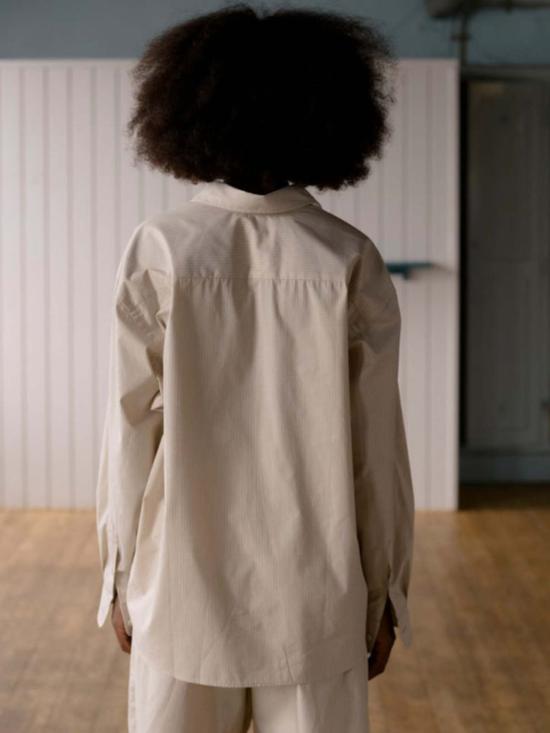  베이스레인지 언더웨어 세트  클로드 셔츠 브라운 스트라이프 - BASERANGE