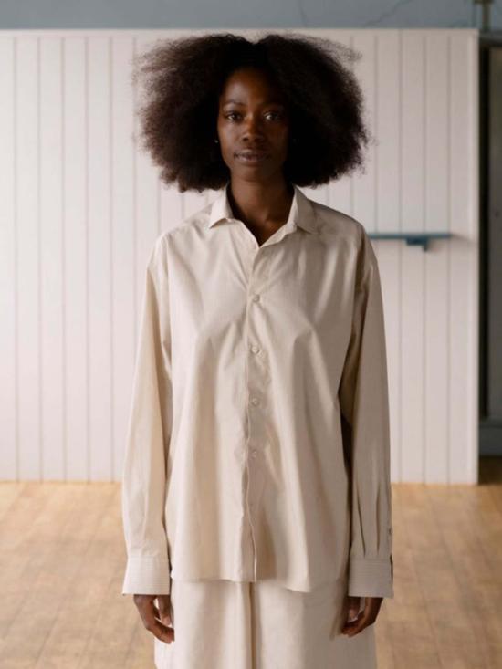  베이스레인지 언더웨어 세트  클로드 셔츠 브라운 스트라이프