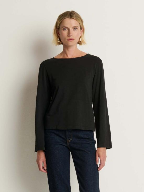  네이션 리미티드 긴팔 티셔츠 타빈 타이백 탑 제트 블랙 - NATION LTD