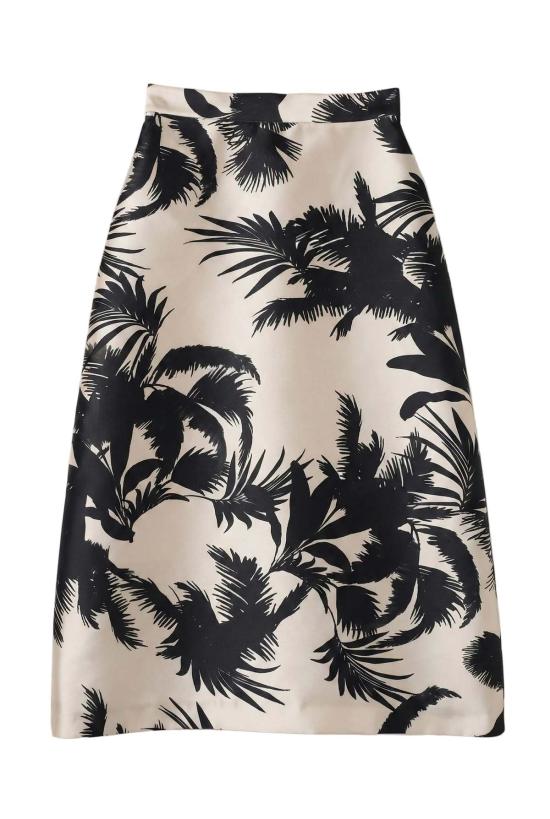  LUNATICA 미디 스커트 루나티카 팜 베이지 스커트 베이지/블랙