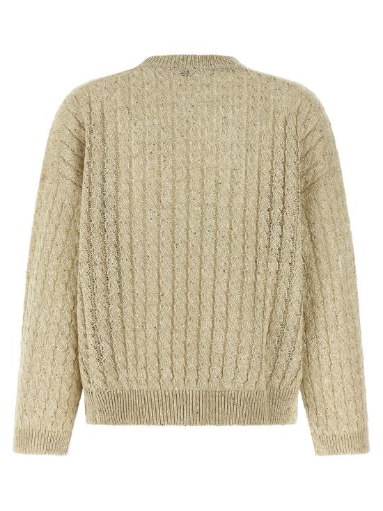 26SS 브루넬로 쿠치넬리 리넨 대즐링 케이블 오픈워크 스웨터 MCO559710C8925 - BRUNELLO CUCINELLI