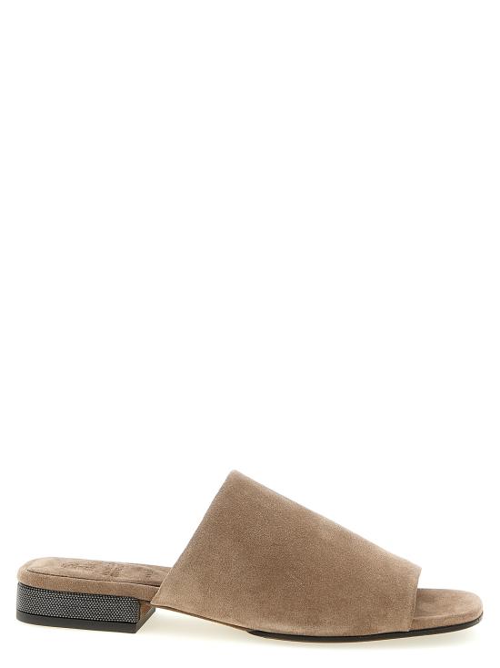 26SS 브루넬로 쿠치넬리 모닐리 스웨이드 뮬 MZSFC3170C8849 Brown