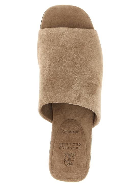 26SS 브루넬로 쿠치넬리 모닐리 스웨이드 뮬 MZSFC3170C8849 Brown - BRUNELLO CUCINELLI