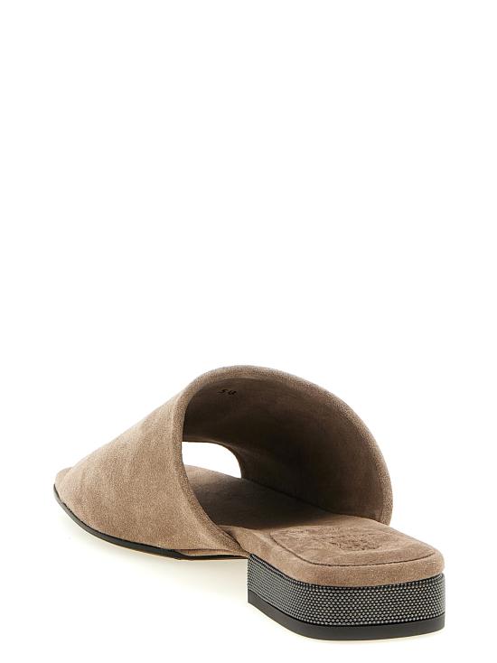 26SS 브루넬로 쿠치넬리 모닐리 스웨이드 뮬 MZSFC3170C8849 Brown - BRUNELLO CUCINELLI