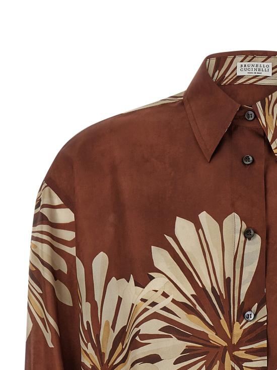 26SS 브루넬로 쿠치넬리 블라우스 MQ967RH206C008 Brown - BRUNELLO CUCINELLI