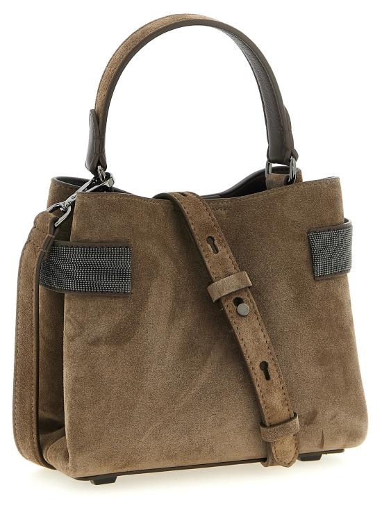 26SS 브루넬로 쿠치넬리 스몰 에센스 탑핸들 백 MBDLD2499C8769 Brown - BRUNELLO CUCINELLI