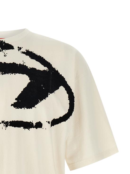 26SS 디젤 반팔 티셔츠 A130490DQAU141A White Black - DIESEL