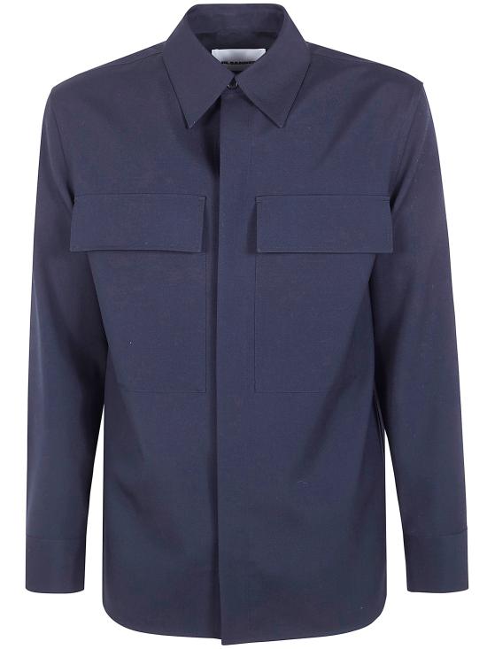 26SS 질샌더 긴팔 셔츠 J23DL0104 J40159 098 401 NAVY