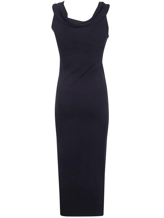 26SS 엠포리오 아르마니 미디 원피스 EW003527 AF16066 UC001 BLACK - EMPORIO ARMANI