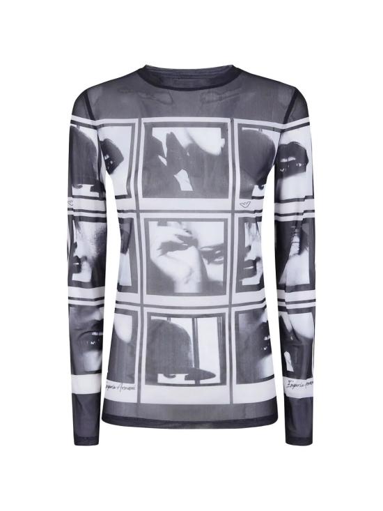 26SS 엠포리오 아르마니 긴팔 티셔츠 EW003600 AF21282 FC239 BLACK WHITE - EMPORIO ARMANI