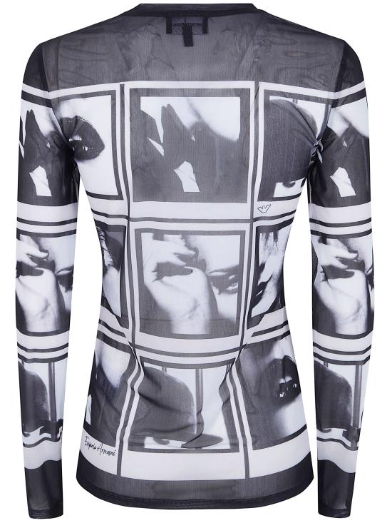 26SS 엠포리오 아르마니 긴팔 티셔츠 EW003600 AF21282 FC239 BLACK WHITE - EMPORIO ARMANI