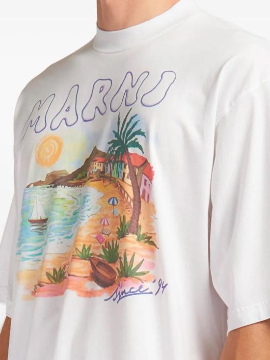 26SS 마르니 반팔 티셔츠 HUMU02234P USCZ06 PRW01 LILY WHITE - MARNI