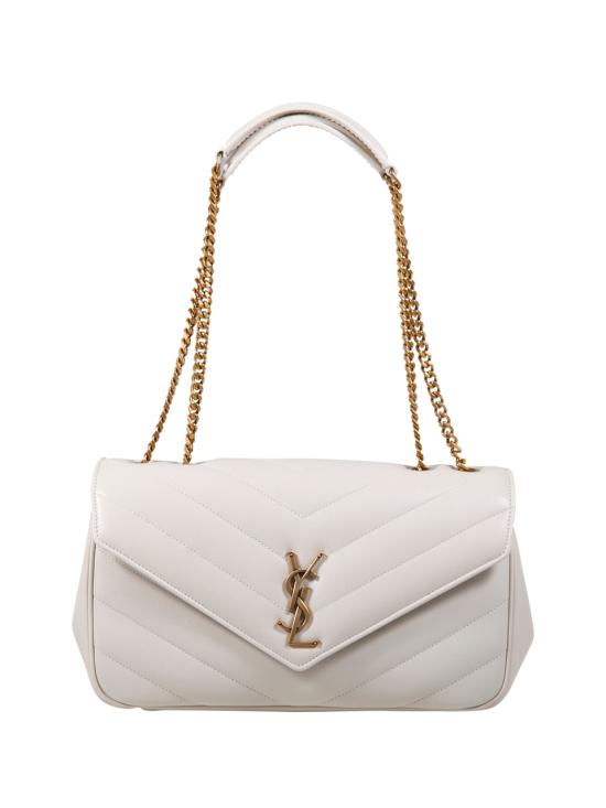 26SS 생로랑 루루 마틀라세 램스킨 미디움 숄더백 801439 AAEAX 9207 CREMA SOFT