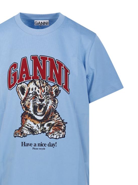26SS 가니 베이직 저지 타이거 릴랙스드 반팔 티셔츠 T4007 745 BLISSFUL BLUE - GANNI