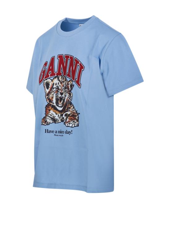 26SS 가니 베이직 저지 타이거 릴랙스드 반팔 티셔츠 T4007 745 BLISSFUL BLUE - GANNI