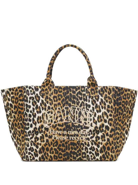 26FW 가니 레오파드 XXL 토트백 A7161943 Brown - GANNI