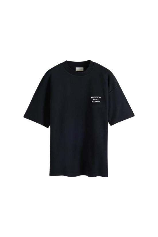 26SS 드롤드무슈 반팔 티셔츠 PERM TS203 CO002 BL BL BLACK