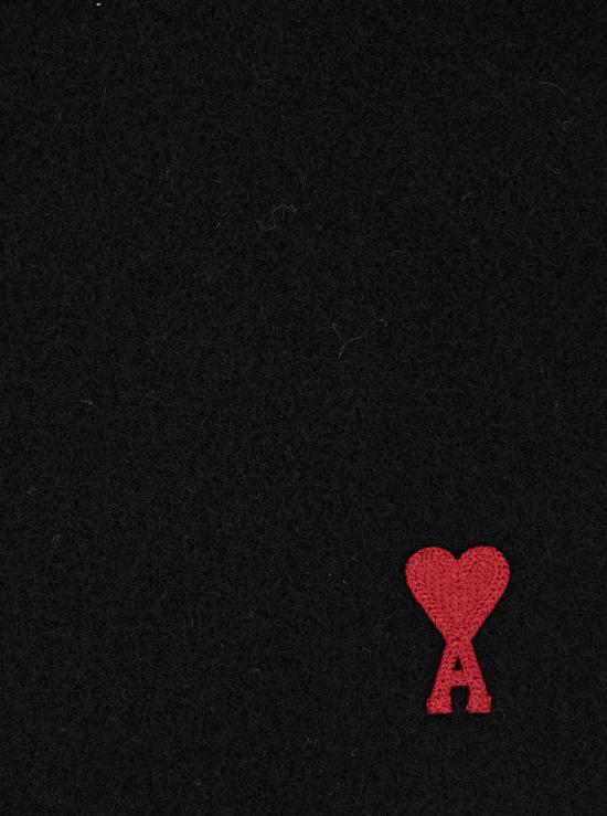 26SS 아미 스몰 하트 로고 울 클래식 머플러 BFUSF405334001 Black - AMI