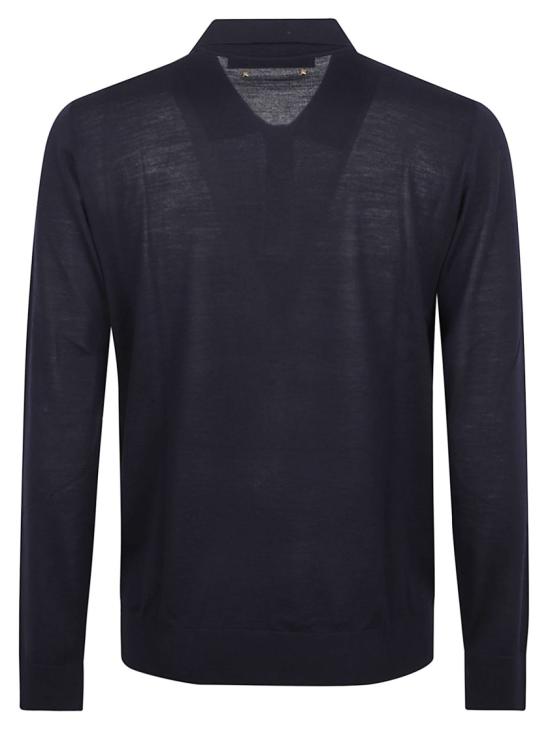 26SS 골든구스 메리노 울 롱 슬리브 폴로 셔츠 GMP01353P00104150501 Blue - GOLDEN GOOSE