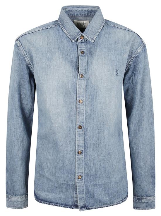 25FW 생로랑 데님 셔츠 823437Y14MJ4248 Blue