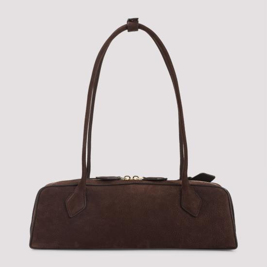 26SS 알라이아 르 테켈 미디움 레더 숄더백 AA1S06033CA214 741 BRUN OR - ALAIA