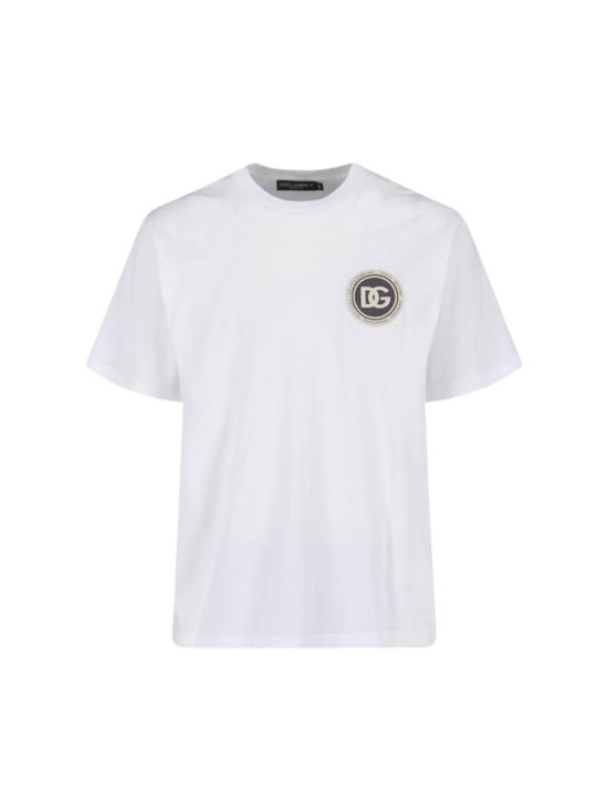 26SS 돌체앤가바나 DG 패치 코튼 티셔츠 G8PN9Z G7PZFW0800 White