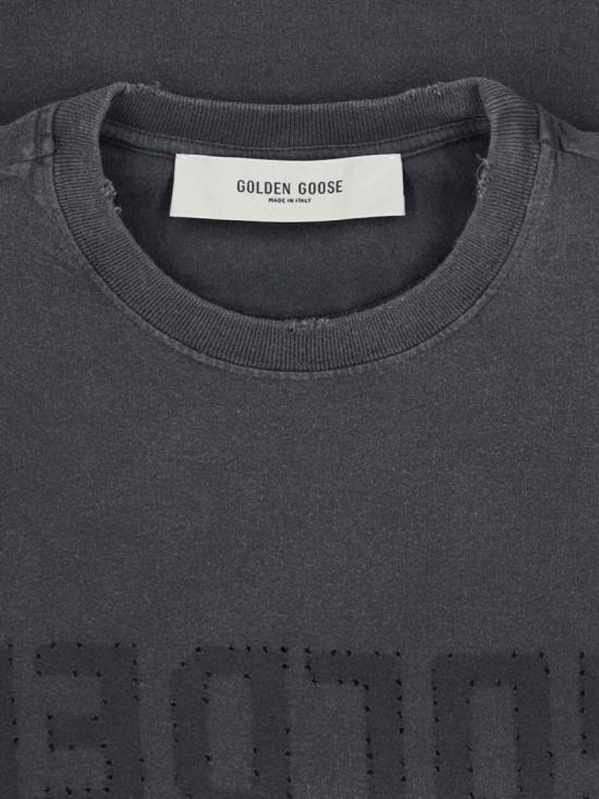 26SS 골든구스 골든 로고 프린트 반팔 티셔츠 GMP01220 P00067160318 Grey - GOLDEN GOOSE