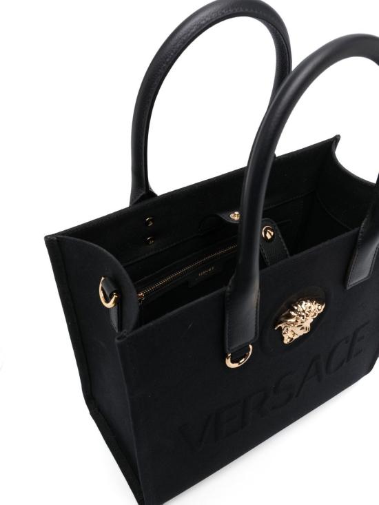 26SS 베르사체 라 메두사 캔버스 토트백 1005861 1A03095 1B00V NERO ORO - VERSACE