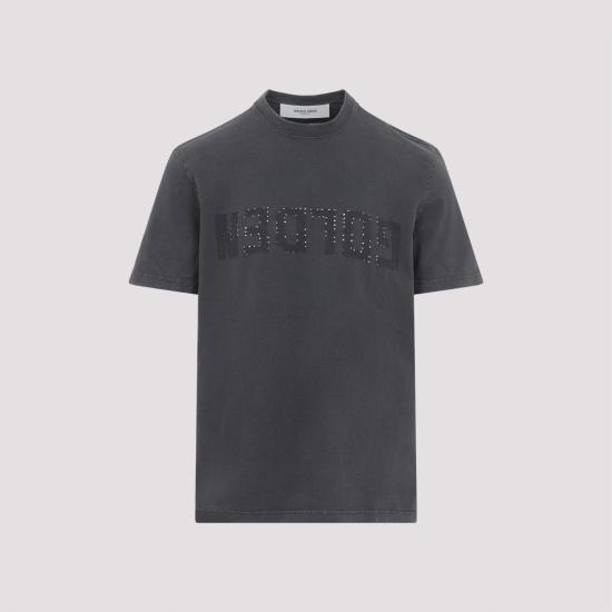 26SS 골든구스 골든 로고 프린트 반팔 티셔츠 GMP01220 P000671 60318 ANTHRACITE - GOLDEN GOOSE