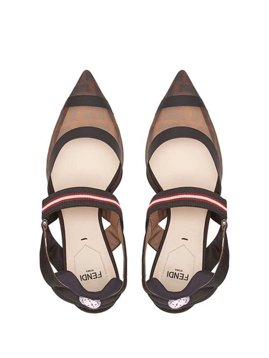 26SS 펜디 콜리브리 테크 메쉬 미디움 힐 슬링백 8J6716 A2D7 F1OTR TABACCO - FENDI