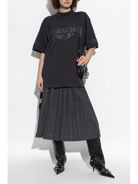 26SS 발렌시아가 반팔 티셔츠 764235 TRVA3 1576 WASHED BLACK ANTHRACITE - BALENCIAGA