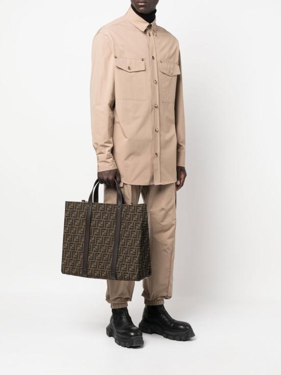 26SS 펜디 FF 자카드 패브릭 쇼퍼백 7VA390 AG0M F19KW TABACCO EBANO - FENDI