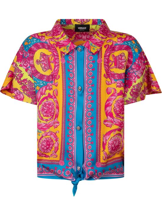 26SS [키즈] 베르사체 셔츠 10199581A16902 5PF70 CYCLAMEN PINK BUTTERFLY BLUE