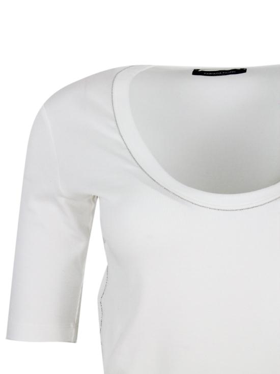 26SS 파비아나 필리피 반팔 티셔츠 JED264F104N566 0142 White - FABIANA FILIPPI
