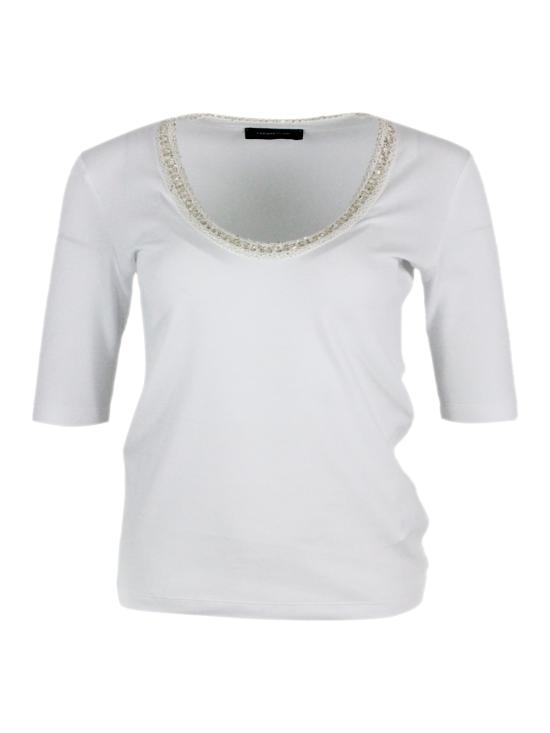 26SS 파비아나 필리피 반팔 티셔츠 JED275F151L454 VR1 White