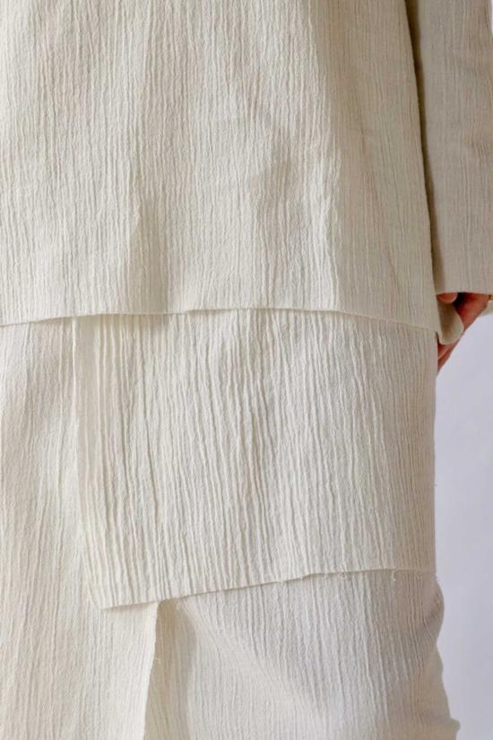  로렌 마누지안 블라우스 로렌 마누기안 로우 에이프런 탑 초크 - LAUREN MANOOGIAN