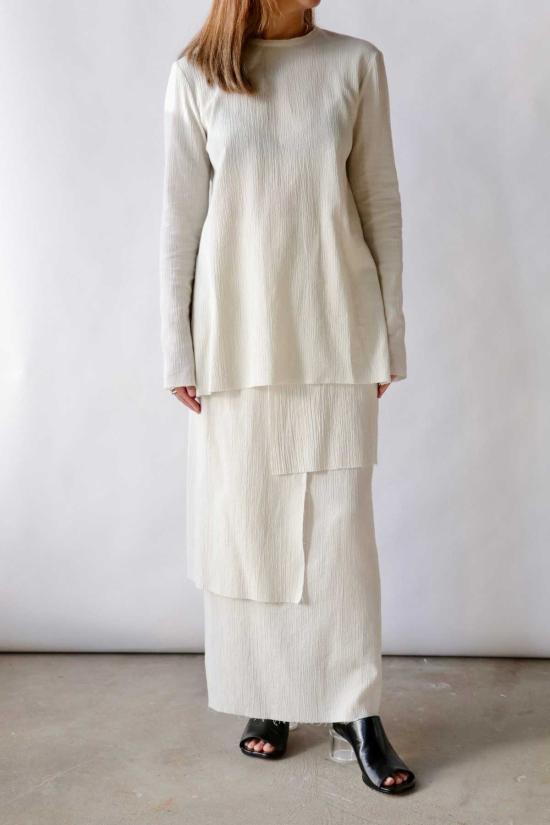  로렌 마누지안 롱 스커트 로렌 마누기안 로우 레이어 스커트 초크 - LAUREN MANOOGIAN