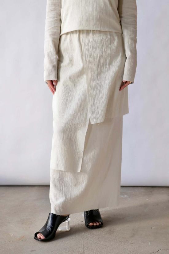  로렌 마누지안 롱 스커트 로렌 마누기안 로우 레이어 스커트 초크 - LAUREN MANOOGIAN