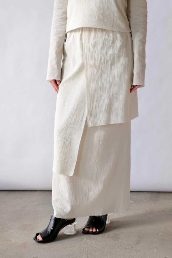  로렌 마누지안 롱 스커트 로렌 마누기안 로우 레이어 스커트 초크