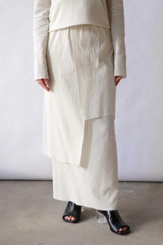  로렌 마누지안 롱 스커트 로렌 마누기안 로우 레이어 스커트 초크 - LAUREN MANOOGIAN