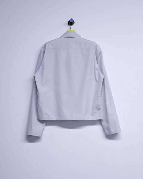  리에르 긴팔 셔츠 리어 포펠린 코튼 미니  라이트 그레이 - RIER