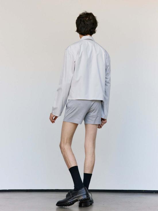  리에르 긴팔 셔츠 리어 포펠린 코튼 미니  라이트 그레이 - RIER