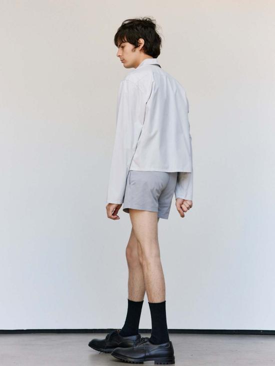  리에르 긴팔 셔츠 리어 포펠린 코튼 미니  라이트 그레이 - RIER